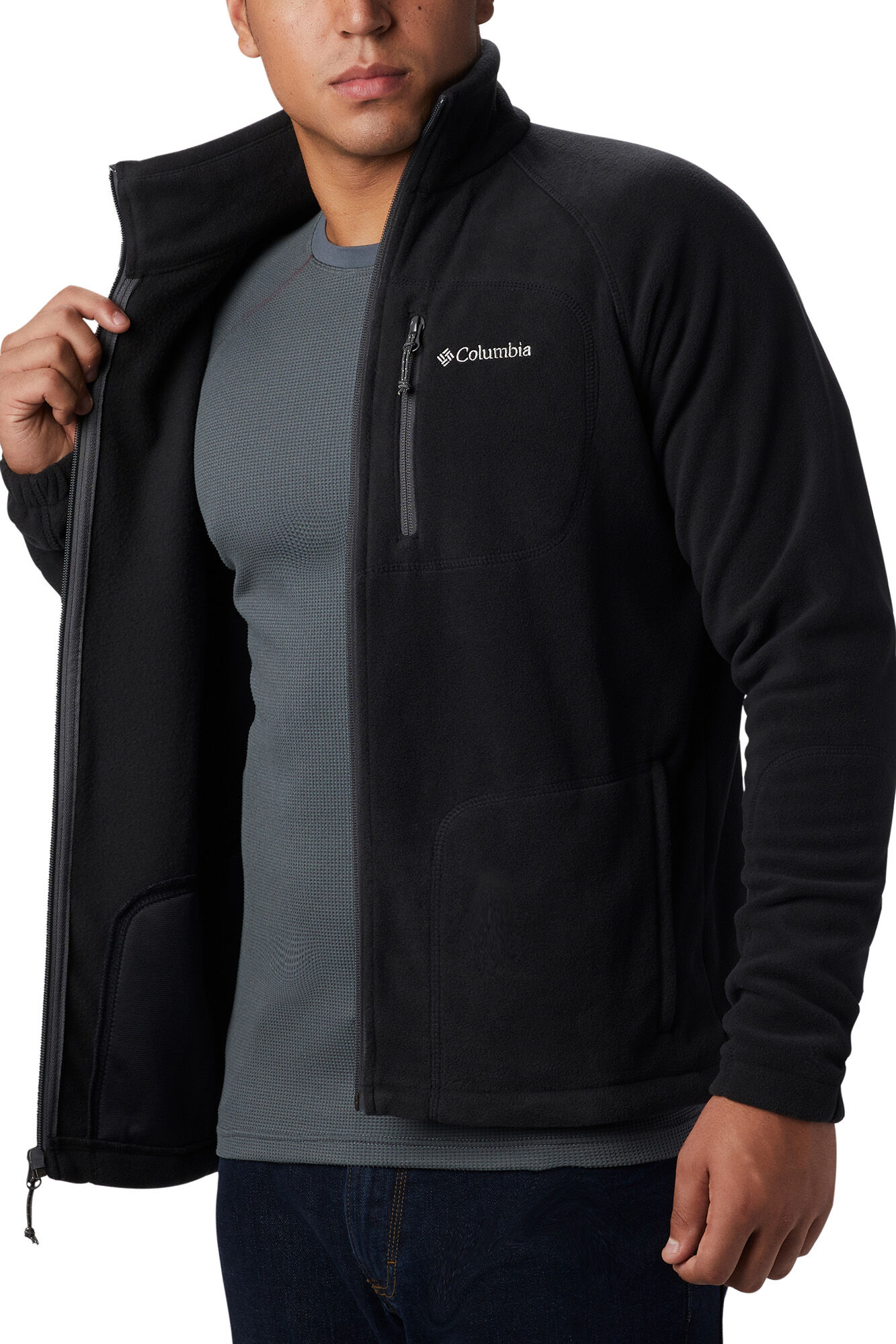 Casaco de lã polar Columbia Fast Trek™ com zíper - Preto