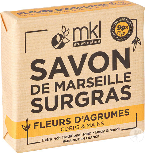 MKL Green Nature Savon De Marseille Solide Surgras Fleurs D'Agrumes Bio 100g