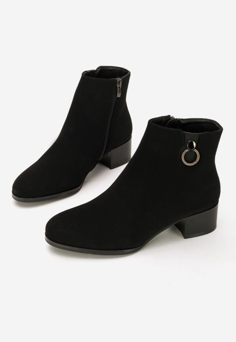 Bottines à gros talon noires Dionisa