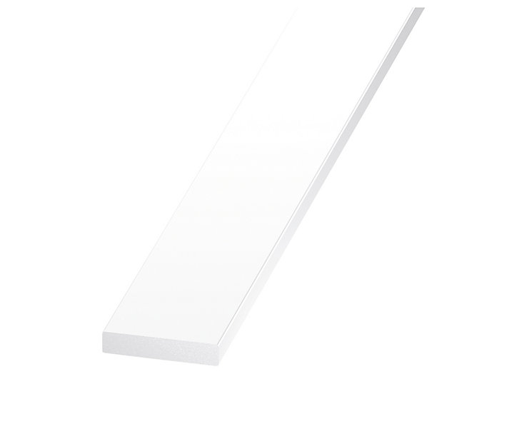 Plat PVC blanc 25 x 5 mm, 2 m