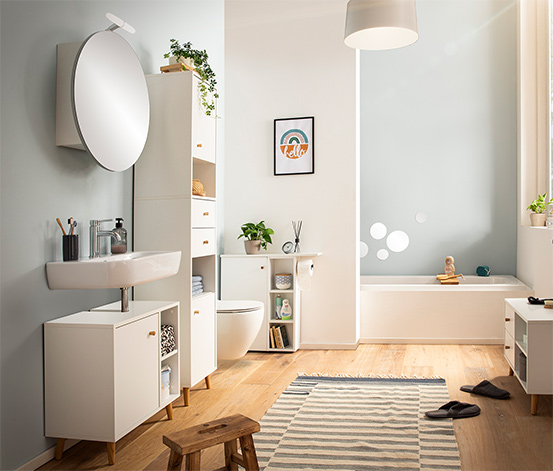 Spiegelschrank »Bjarne«, rund, weiß