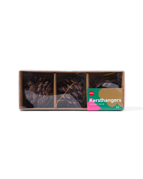 3 décorations de noël en bois 5cm