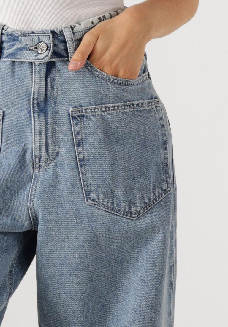blauwe haute l'amitié wide jeans flip waist pocket tall jeans