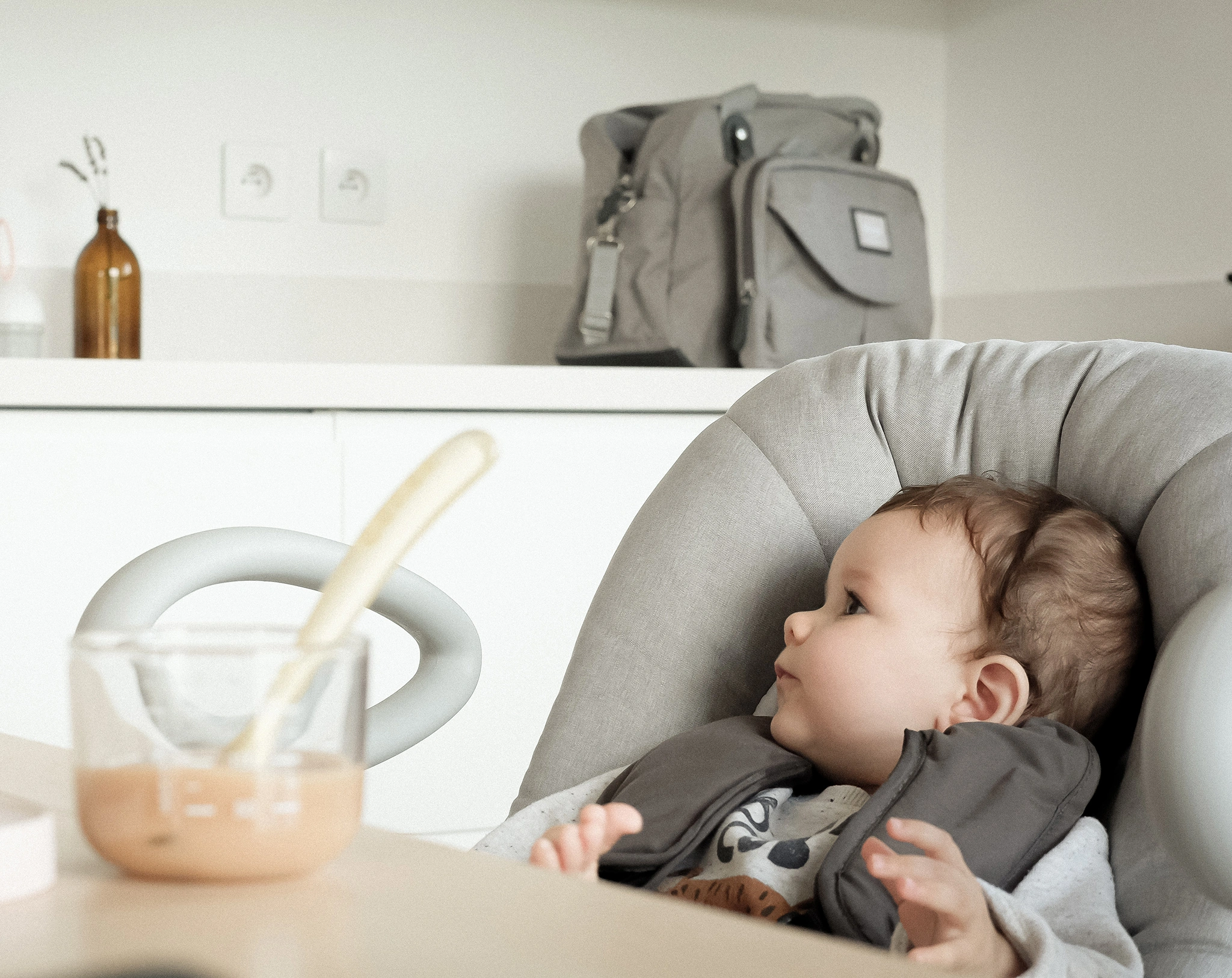 Babywippe UP&DOWN III in heather grey