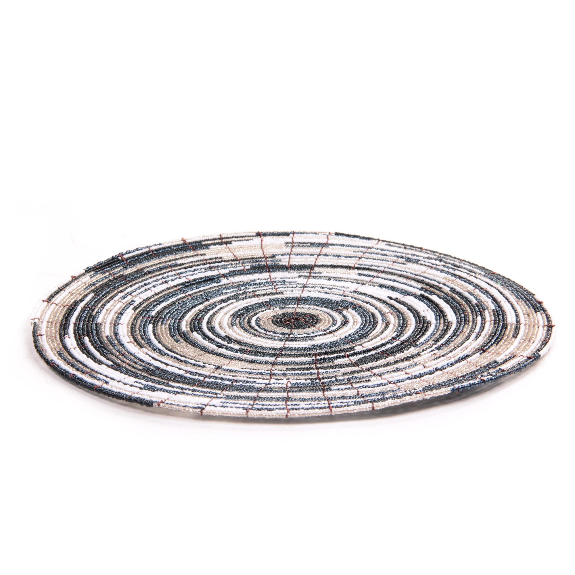 Glasperlenablage, schwarz, gold, Ø 30 cm zu 12,80