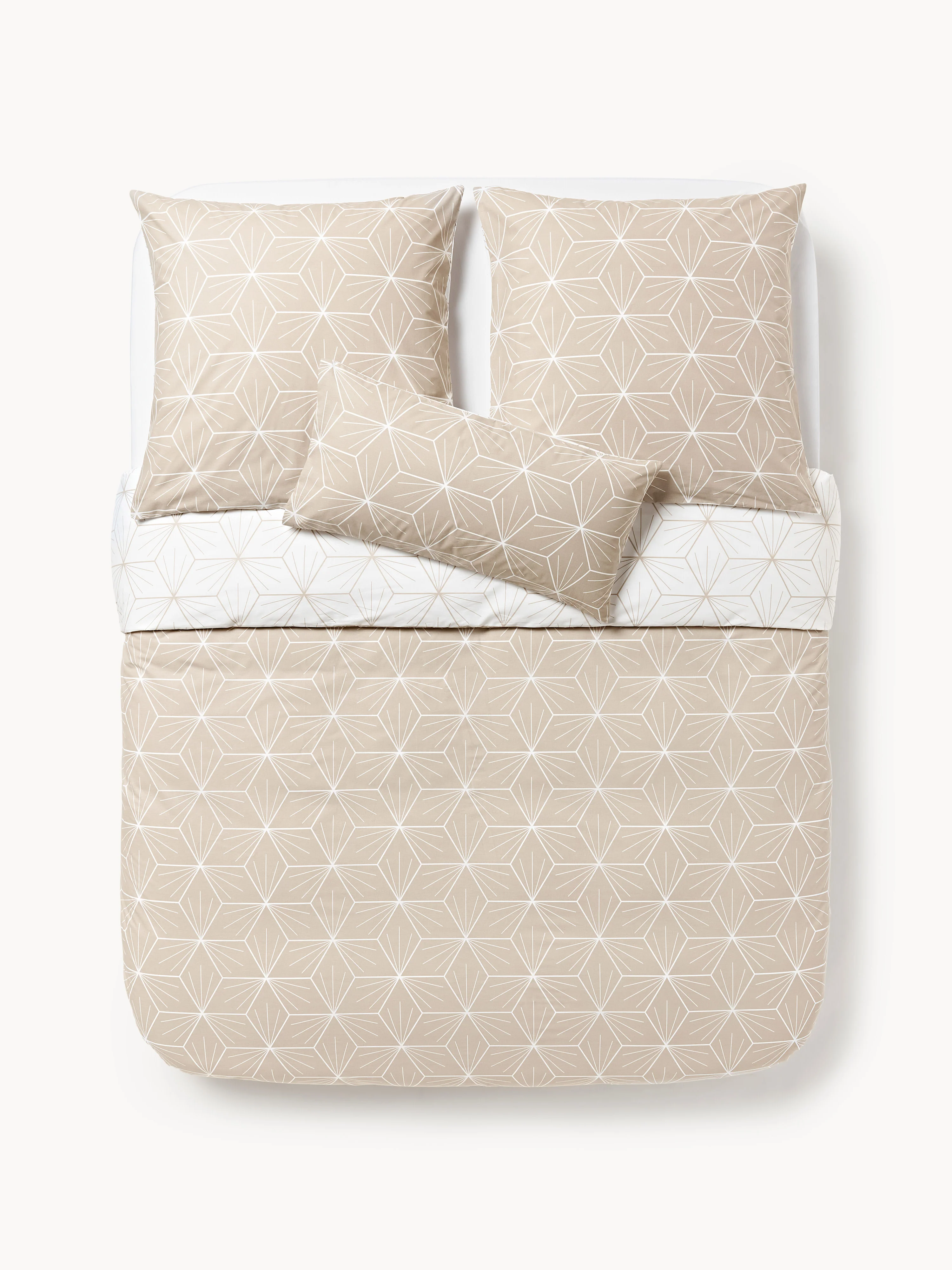 Dubbelzijdig dekbedovertrek Ilda met geometrische print