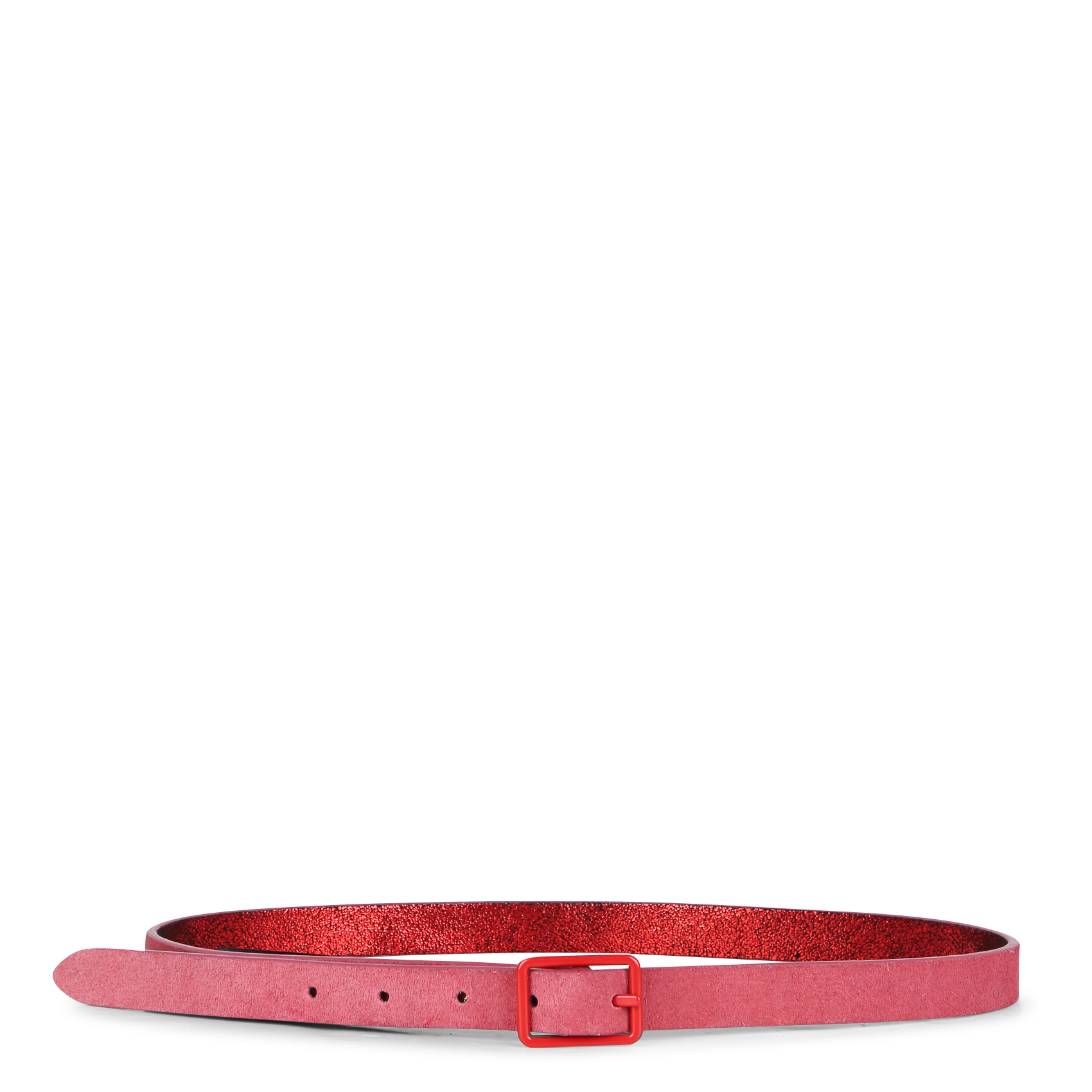 Ceinture en cuir velours | Rose
