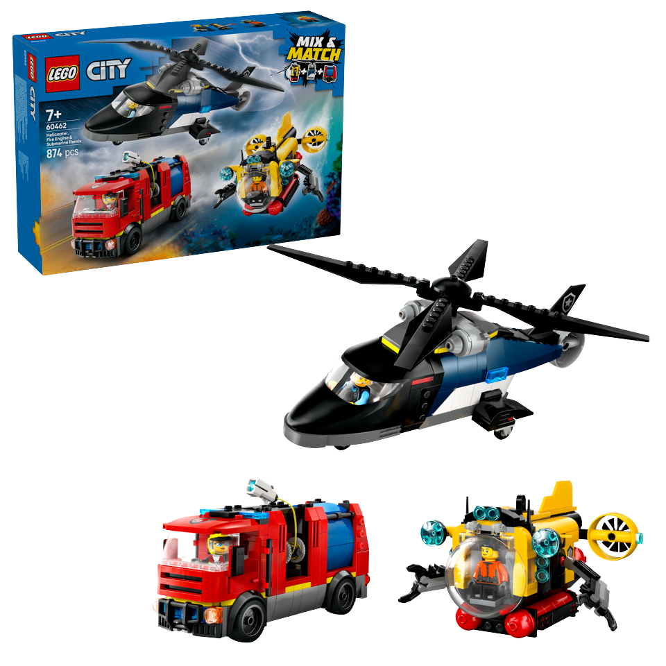 LEGO - LEGO City - Helikopter, brandbil og ubåd (60462)