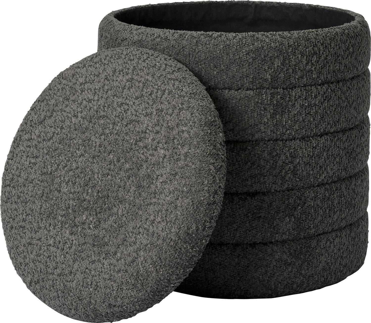 Intratuin poef met opbergruimte Bear grijs D 37 H 40 cm