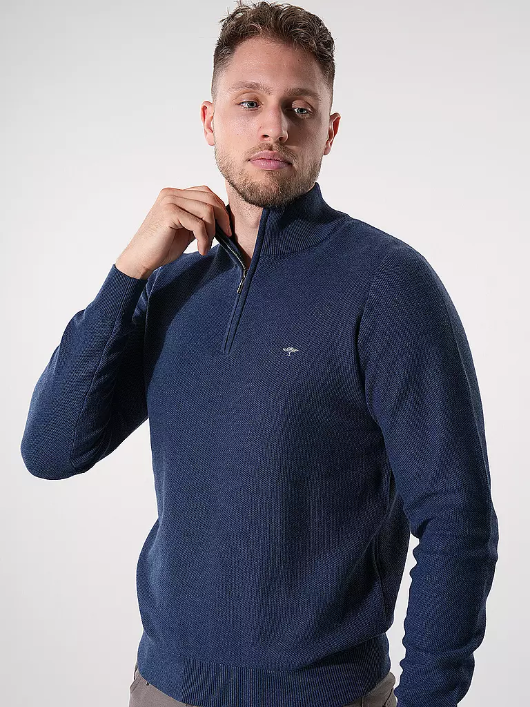 FYNCH HATTON Troyer Pullover dunkelblau