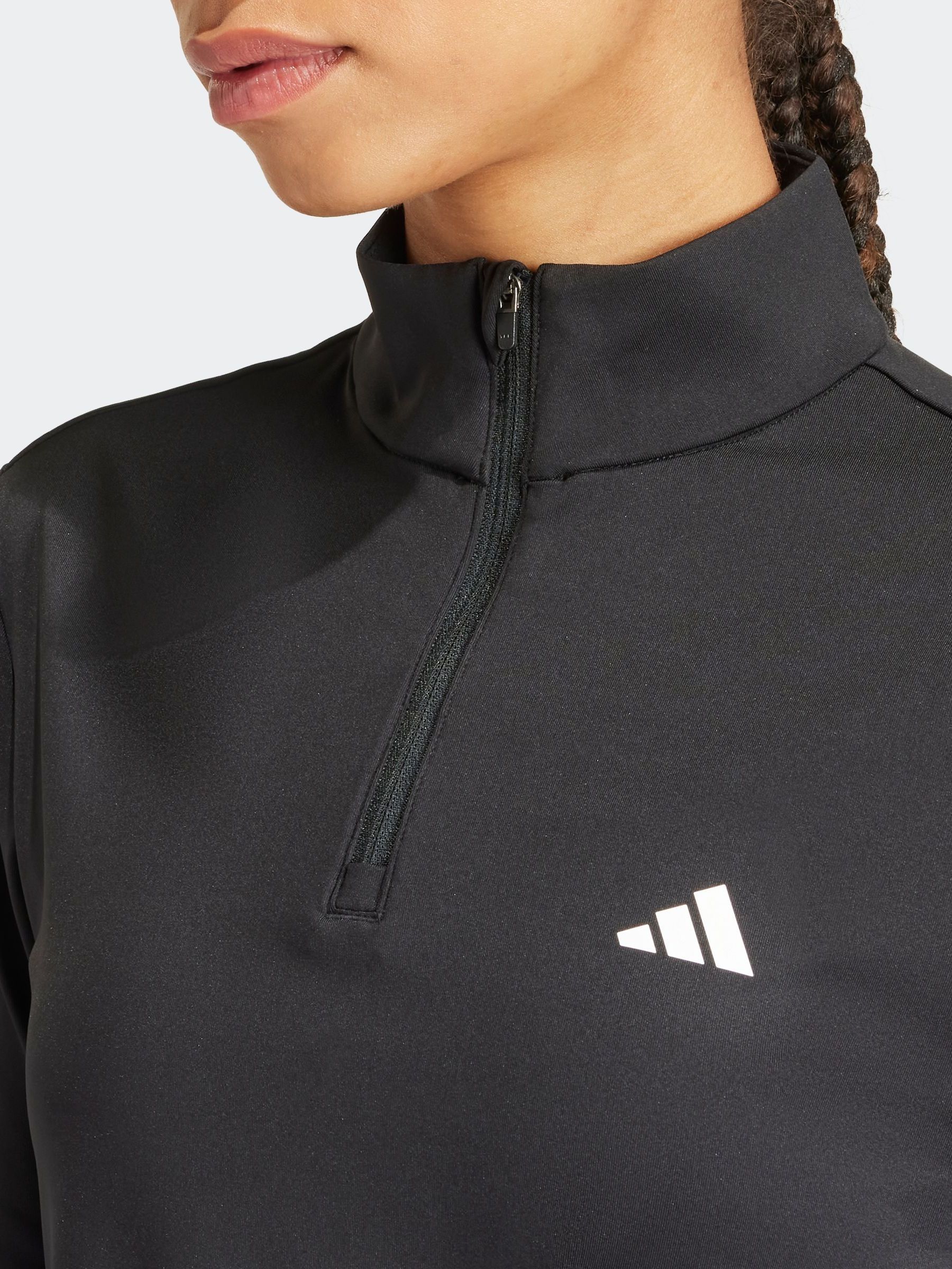 Zwart - adidas Hyperglam trainingstop met kwartrits
