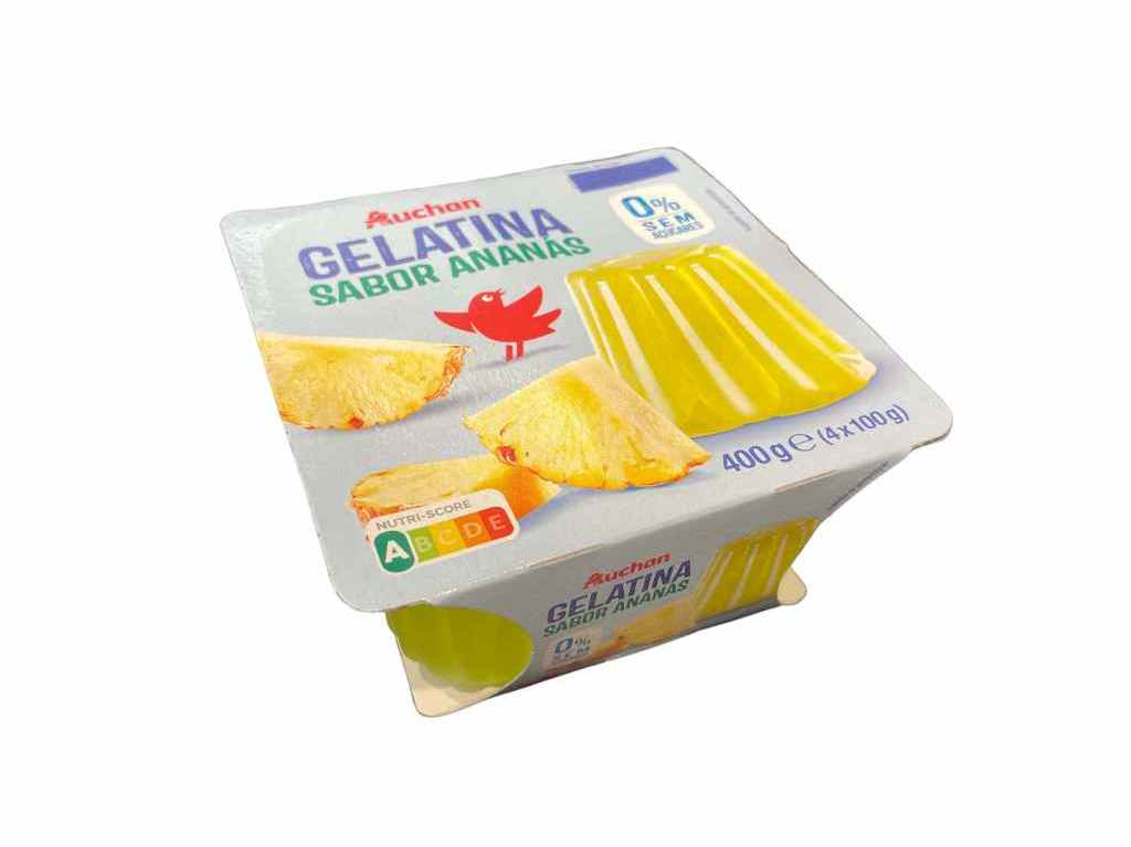 GELATINA AUCHAN ANANÁS 0% DE AÇÚCAR 4X100G
