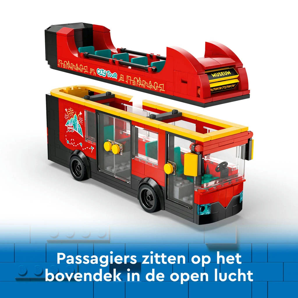 Zeer mooie aanvulling op de city serToeristische rode dubbeldekker Speelgoed Bus Bouwpakket voor Kinderen 60407
