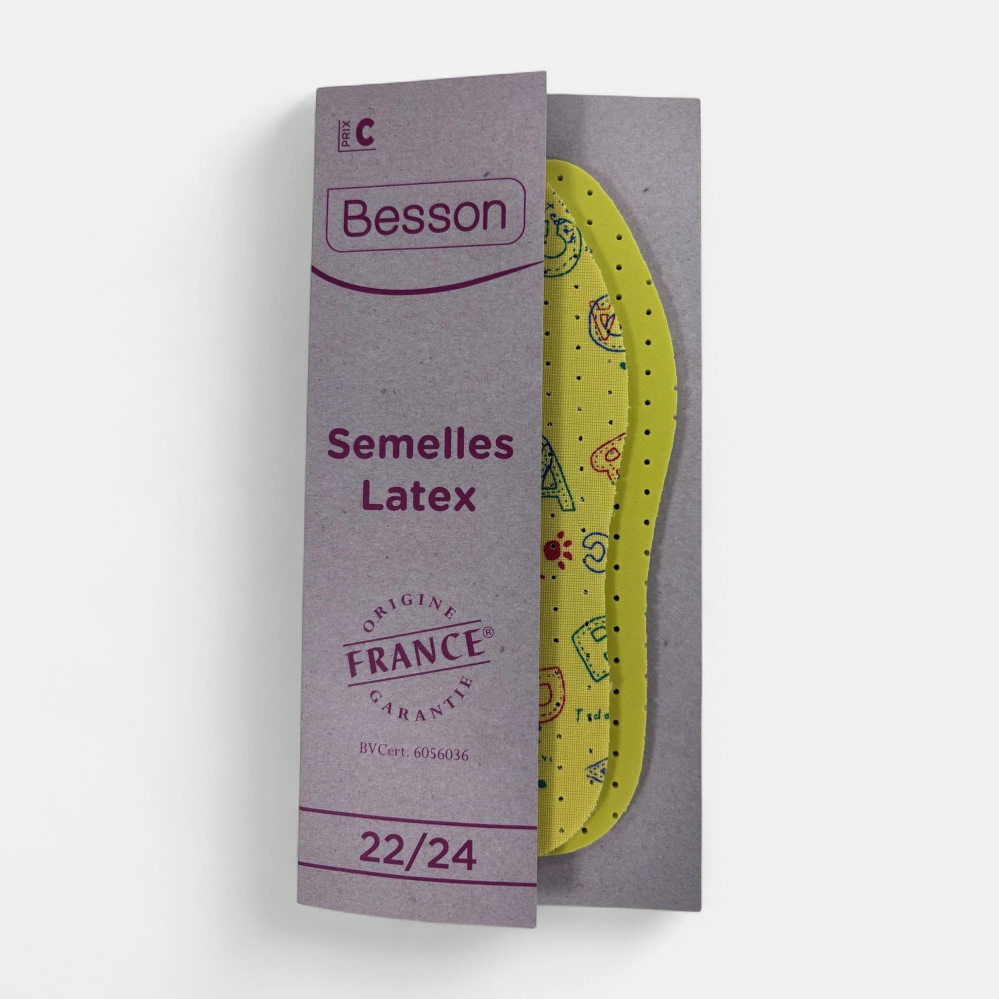 Semelles latex 22 24 sans coloris