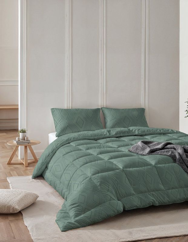Sleeptime - 2 in 1 Dekbed - Groen - 240 x 200 cm + 2 x Kussensloop 60x70