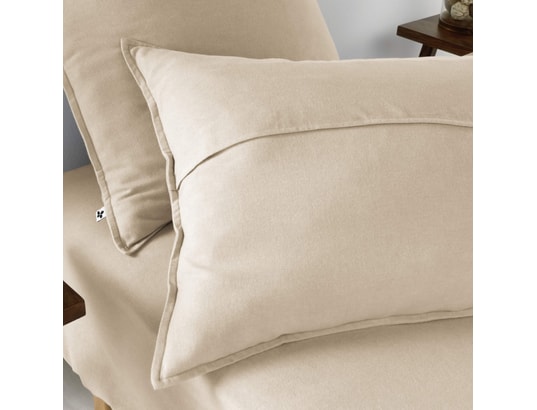 TERRE DE NUIT - Taie d'oreiller Lot de 2 taies d'oreiller flanelle beige 50x70 cm