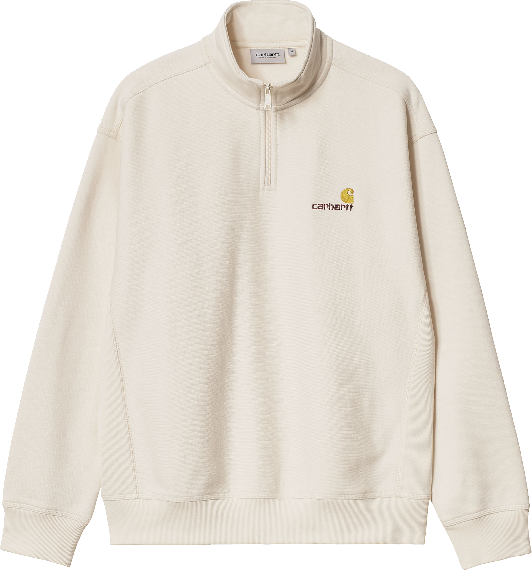 Carhartt WIP Half-Zip American Script Sweatshirt Beige