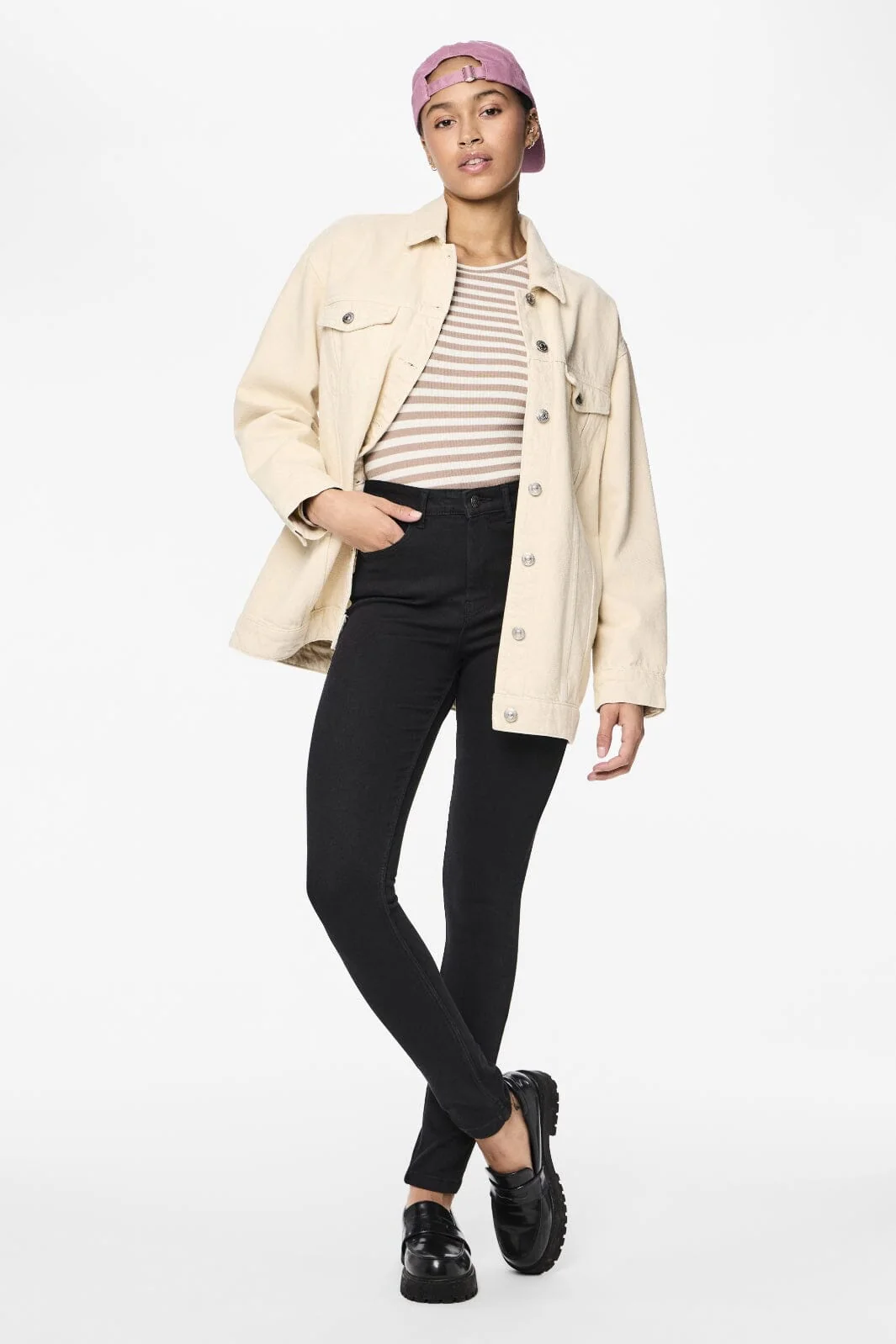 Pieces PcHighFive Flex Black Skinny Jeans