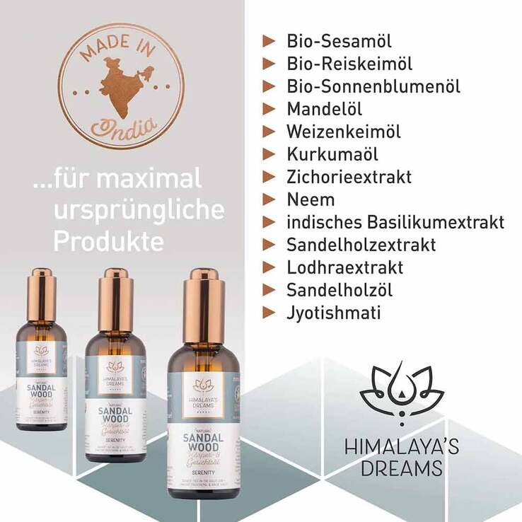 Himalayas Dreams Ayurveda Körper & Gesichtsöl Sandalwood, 100 ml