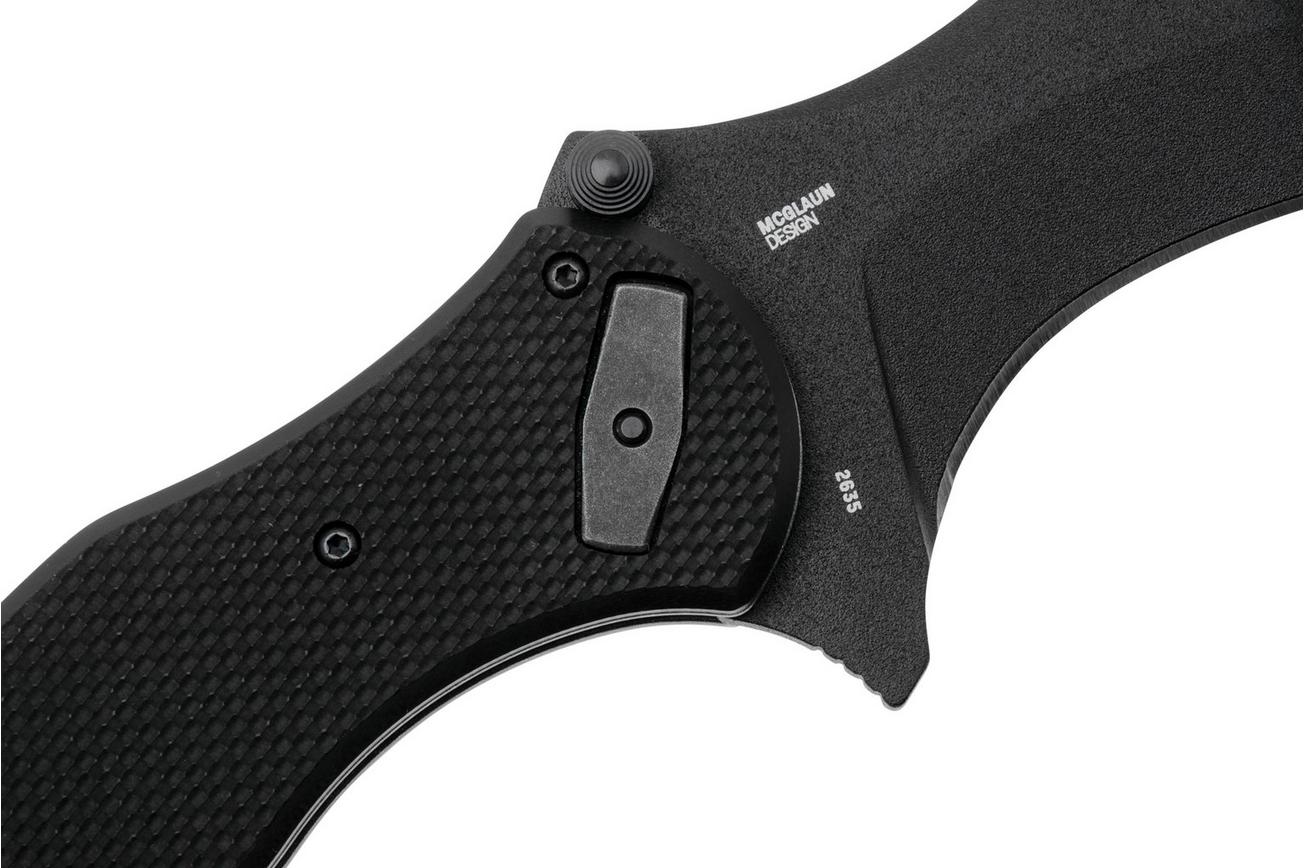 CRKT Du Hoc Deadbolt 2635 Black Powder Coat D2, Black G10, karambitmes, Austin McGlaun design