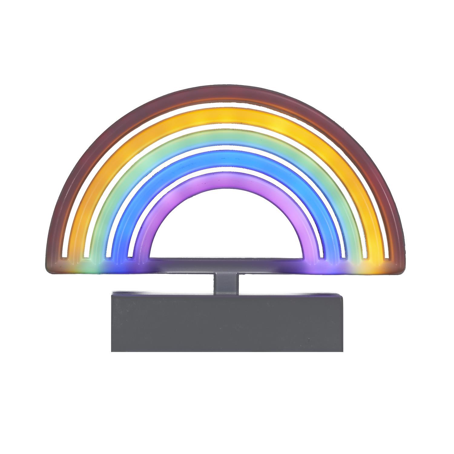 LAMPE LED EFFET NEON ARC EN CIEL PILES