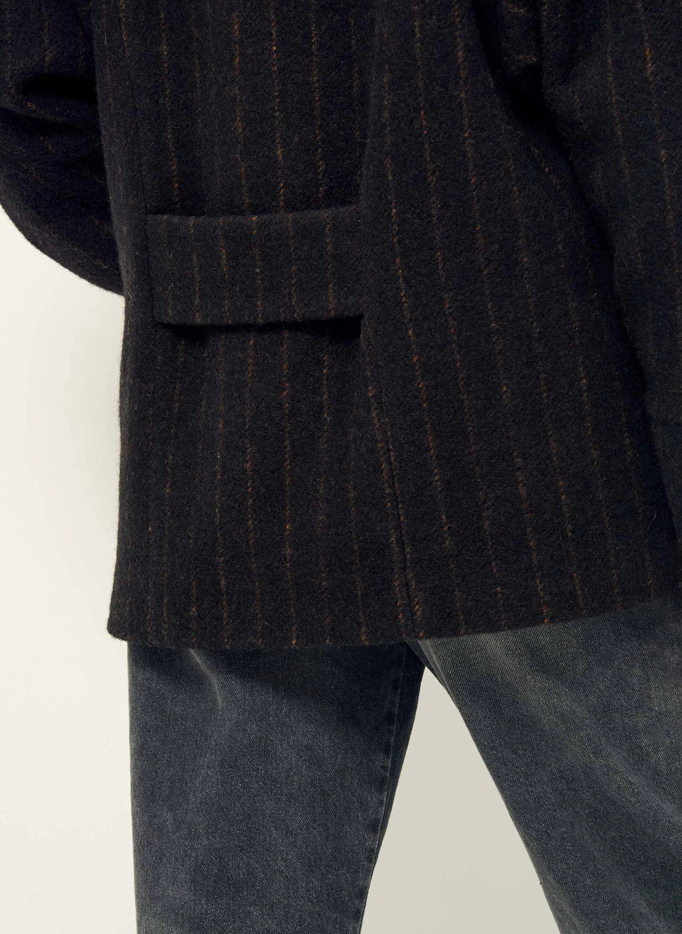 CHEF - Manteau col classique en laine mélangée | Bleu