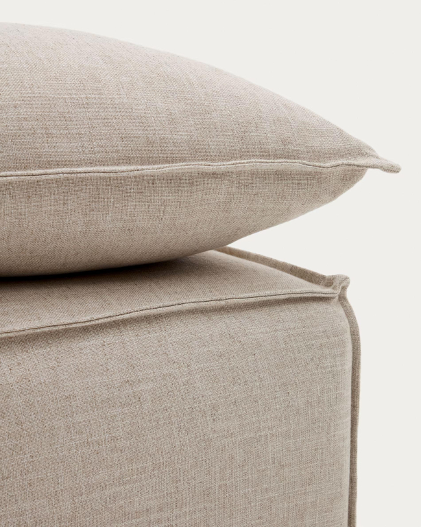 Kave Home Anarela poef 80x80 beige linnen