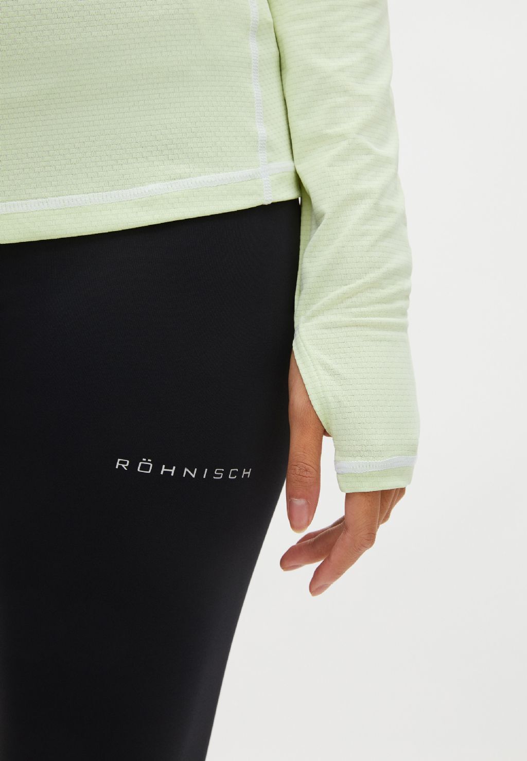 Röhnisch Jacquard Hardloopshirt Lange Mouwen Groen Dames