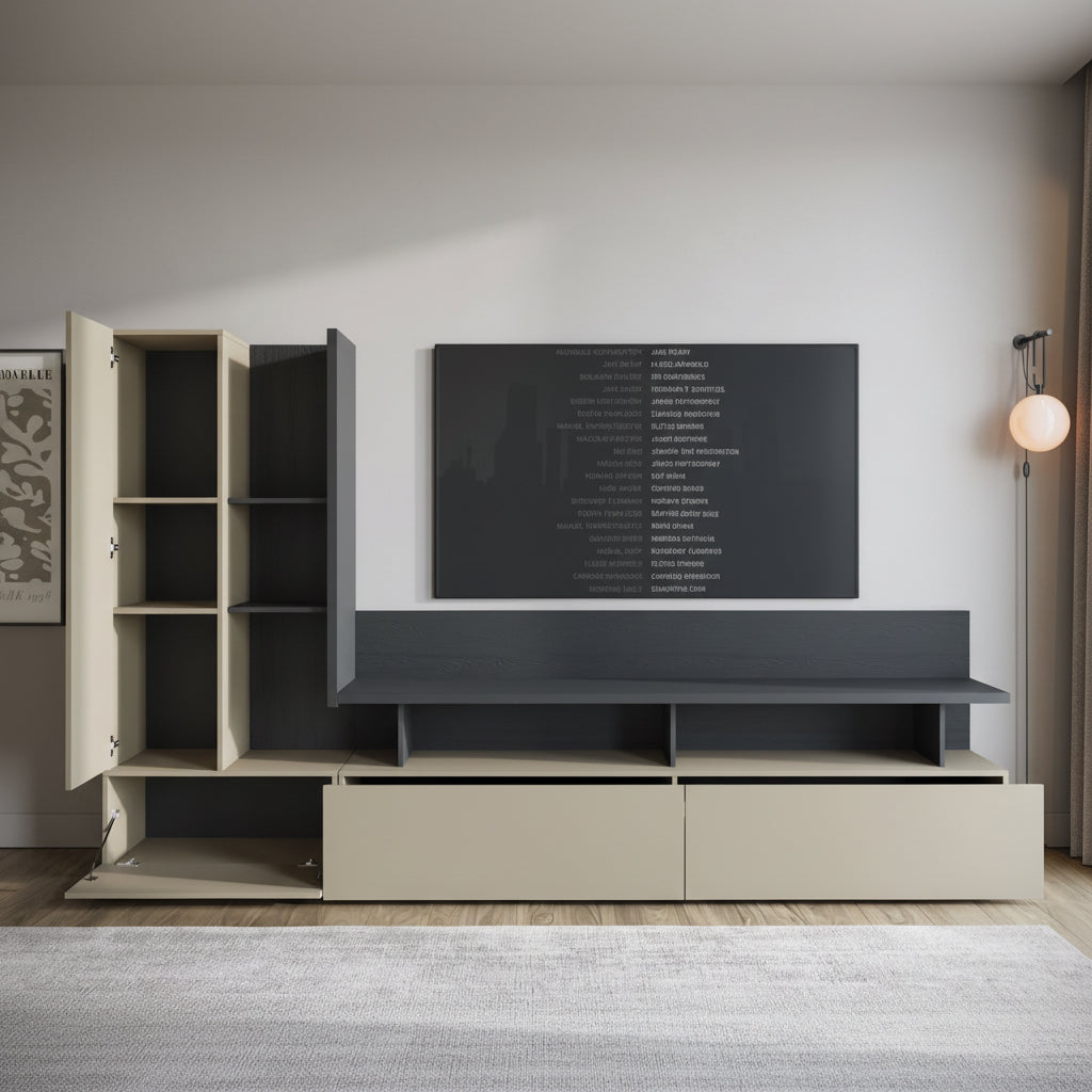 Sekai - Wandmeubel - Beige - 270x40x162 cm