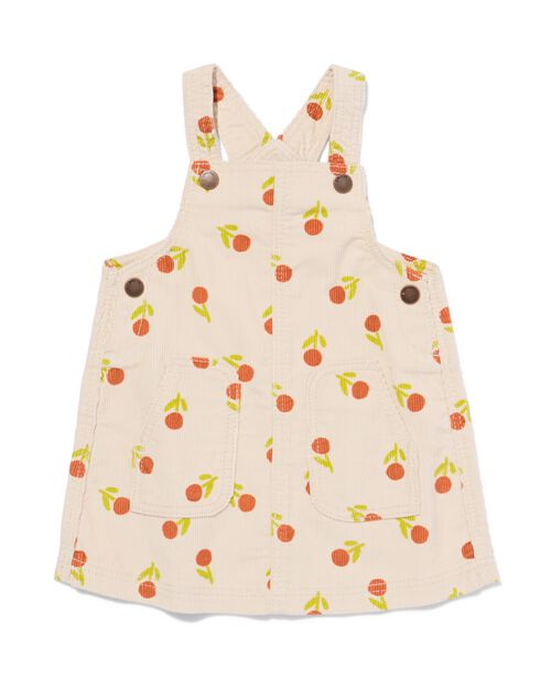 robe chasuble pour bébé en velours côtelé écru