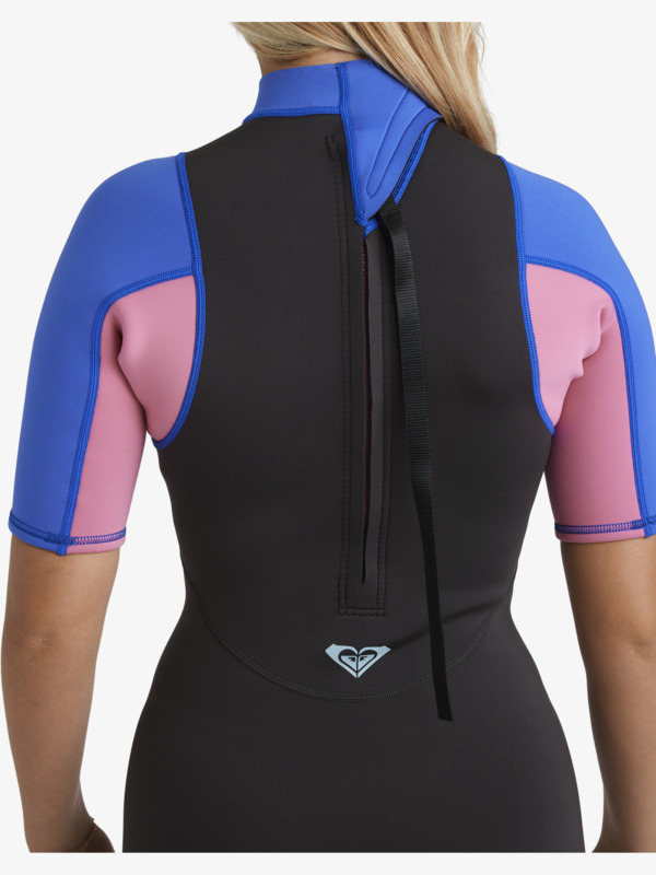 2/2mm Prologue+ Springsuit manches courtes back zip Bleu Femme