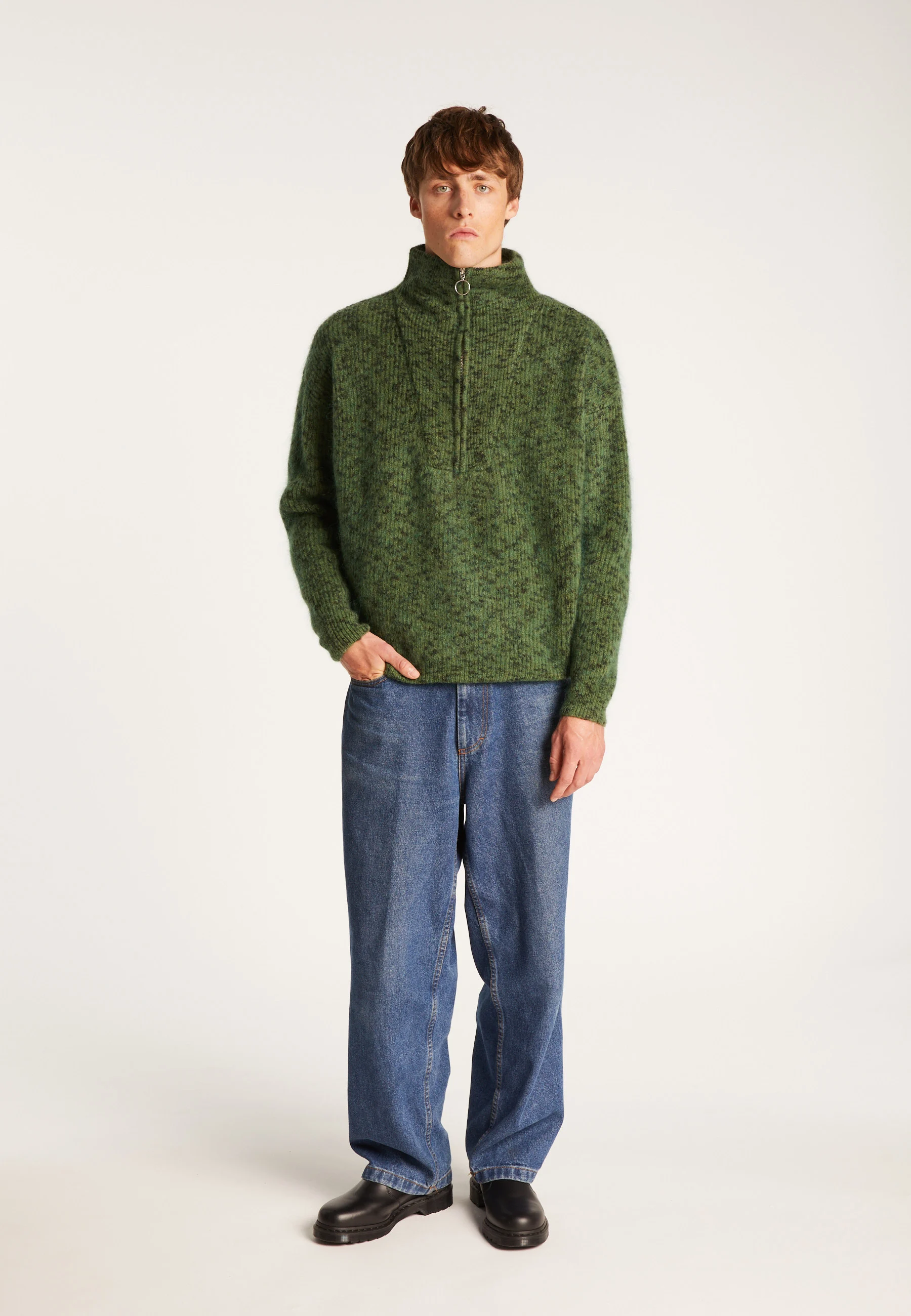 TENESSYAH24 - Pull camionneur unisexe en mohair | Kaki