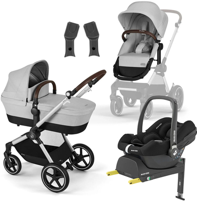 Cybex EOS Lux Duovogn inkl. Maxi-Cosi CabrioFix & Base, Silver/Lava Grey