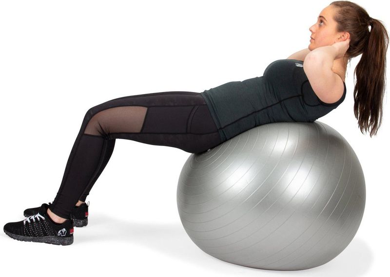 Yoga bal - VirtuFit Anti-Burst Fitnessbal Pro - Pilates bal - met voetpomp - Grijs - 65 cm