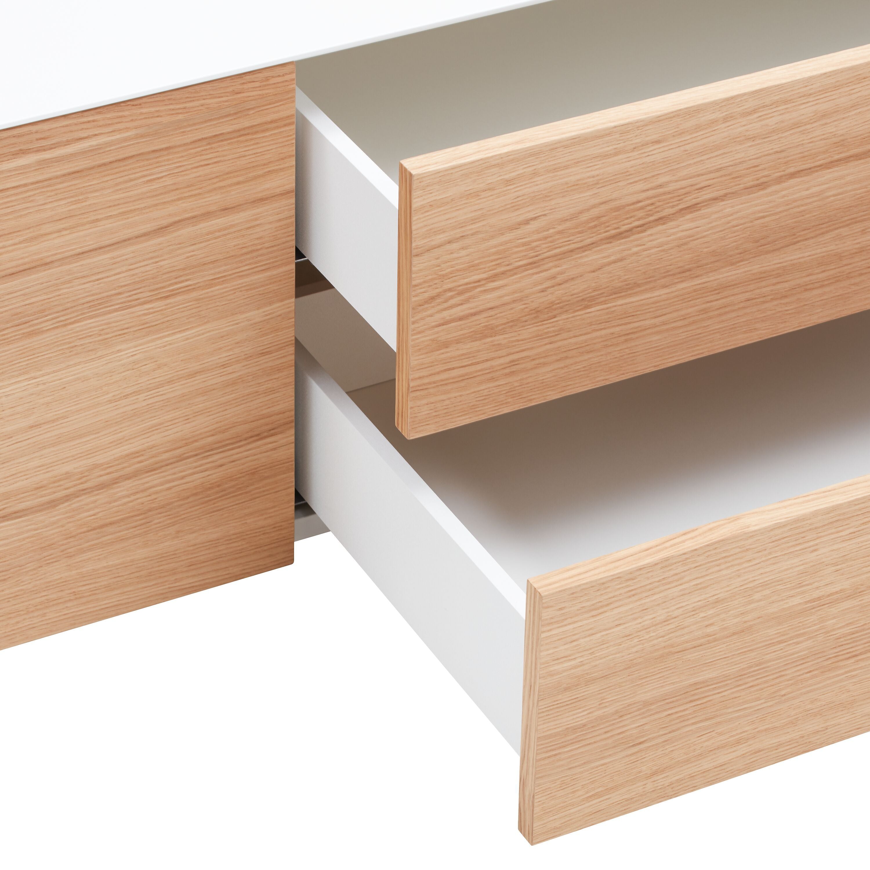 LUX Lowboard - Weiss / Eiche / B: 180.0 cm x T: 46.0 cm x H: 37.5 cm