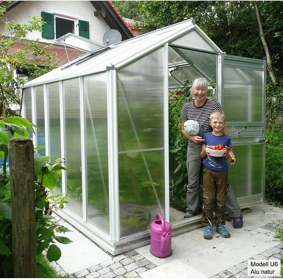 Beckmann Gewächshaus Modell U8 200 x 381 cm Alu Natur