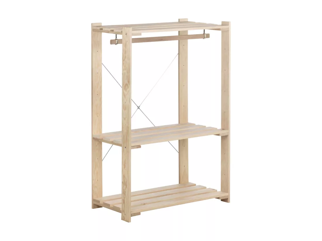 Penderie en pin massif Nova 76.5 x 38.5 x 110 cm