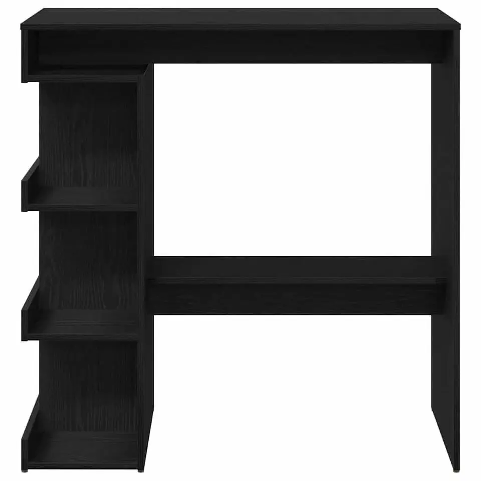 vidaXL - Bartafel met schappen - Zwart eiken - Bewerkt hout - 100x48 cm