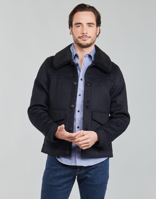 Scotch & Soda - SHERPA-TRIMMED WOOL - Marine