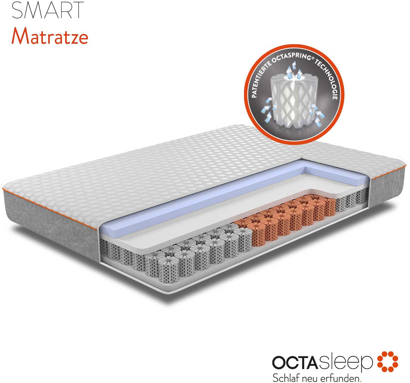 OCTAsleep Komfortschaummatratze »Octasleep Smart Matress« 18 cm hoch 1 Stk. tlg. Innovative Schaumfedern mit neuartigem Komforterlebnis