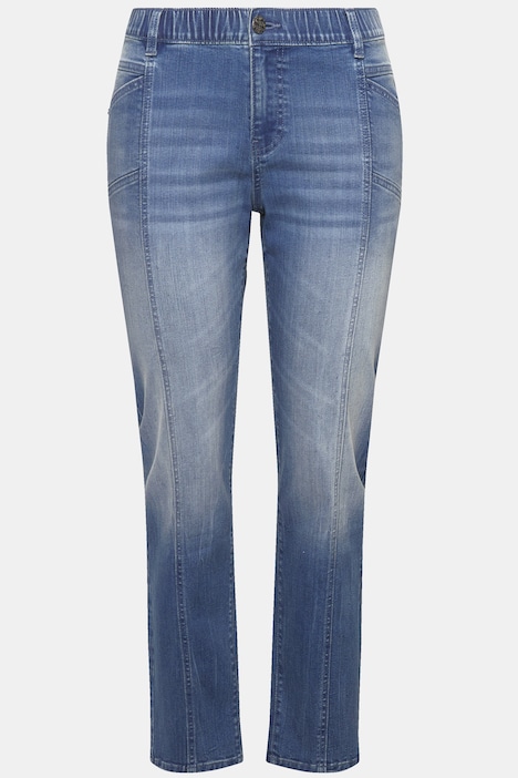 Boyfriend-Jeans, Ziernähte, weites Bein, 4-Pocket-Schnitt