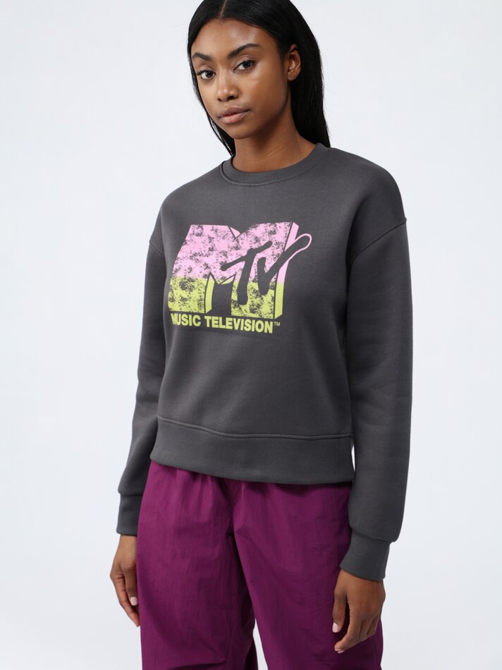 Moletom estampado MTV 2023 Viacom - Cinza