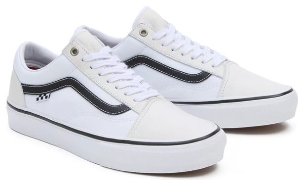 Chaussures Vans Skate Old Skool Cuir blanc/Blanc
