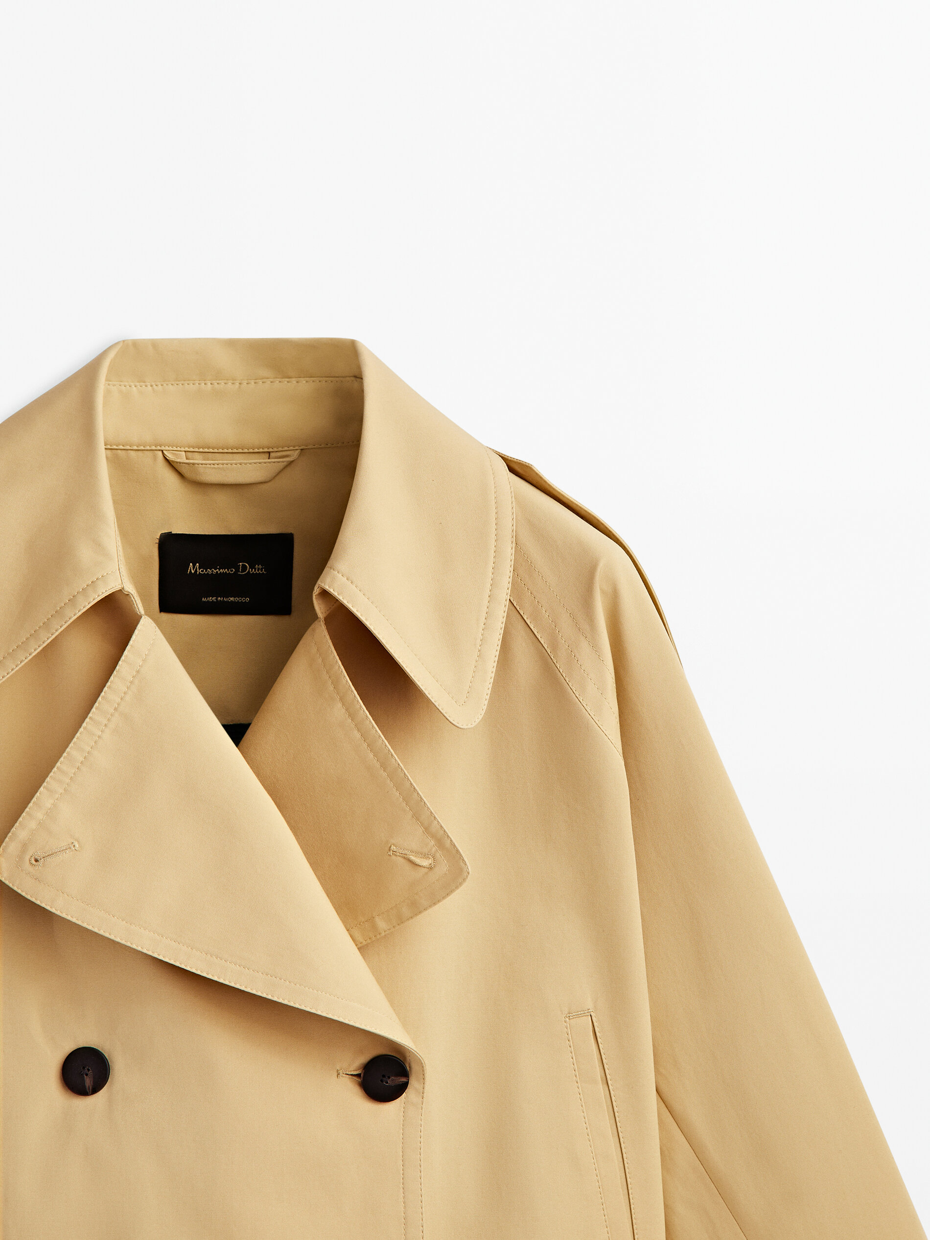 Chaqueta trench corta algodón - AMARILLO CLARO