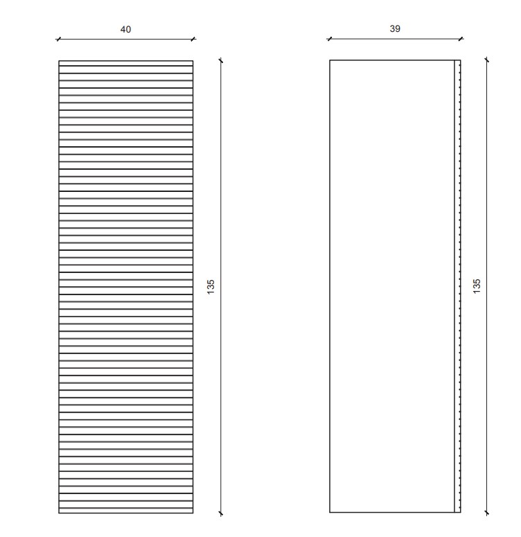 Sanigoods Maisy kolomkast ribbelfront 135cm wit
