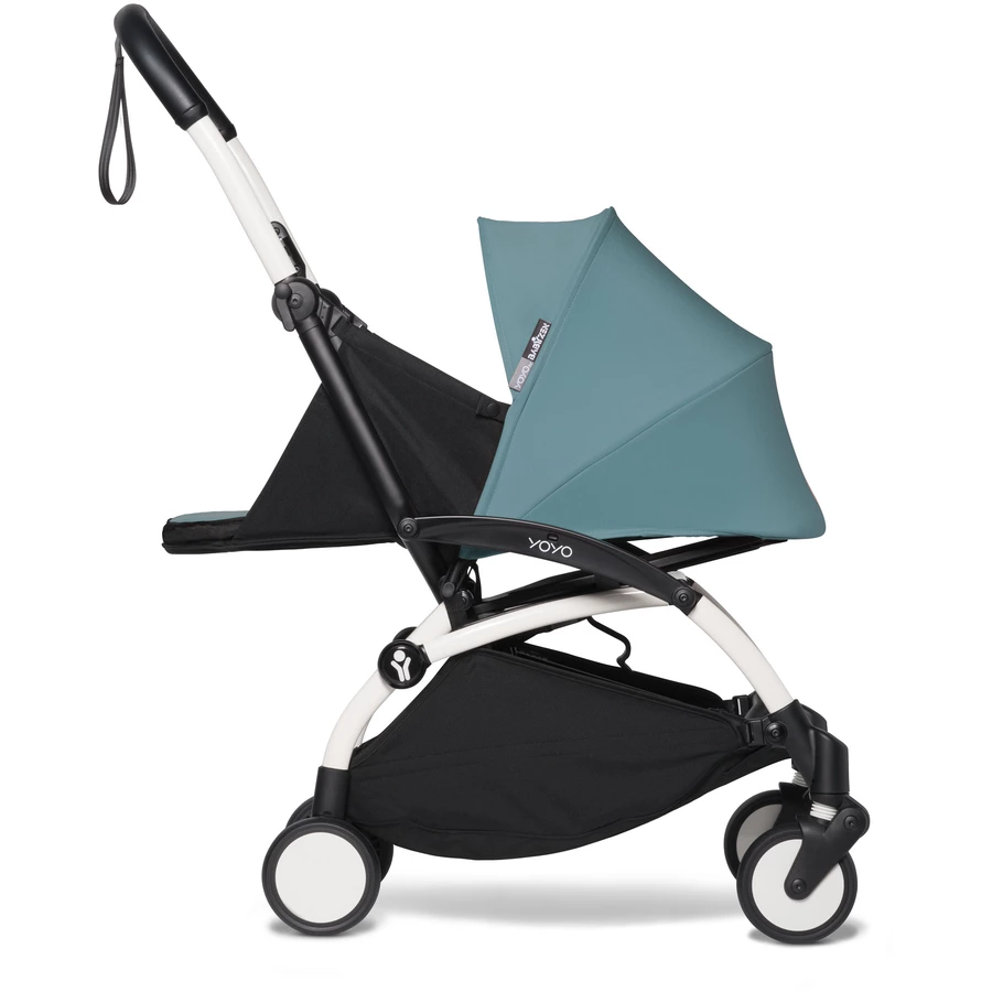 BABYZEN Kinderwagen YOYO2 0+ Black mit Neugeborenenaufsatz Aqua
