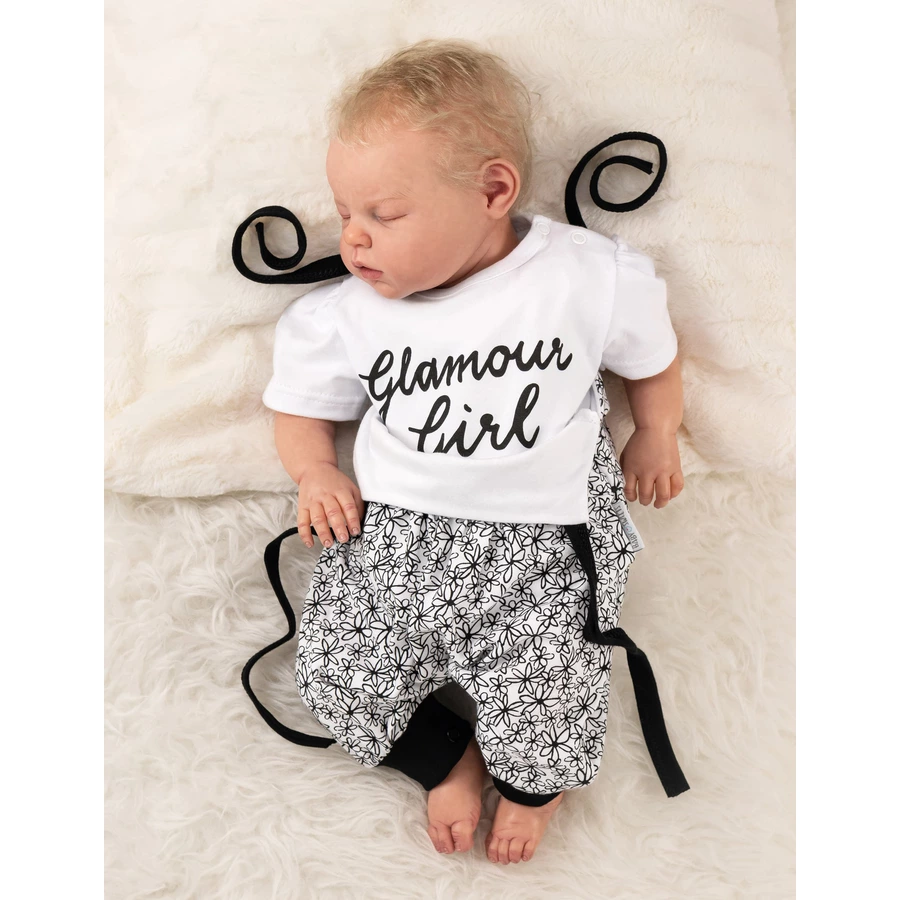 Baby Sweets 2tlg Set Strampler + Shirt Glamour Collection by Katja Kühne weiß schwarz