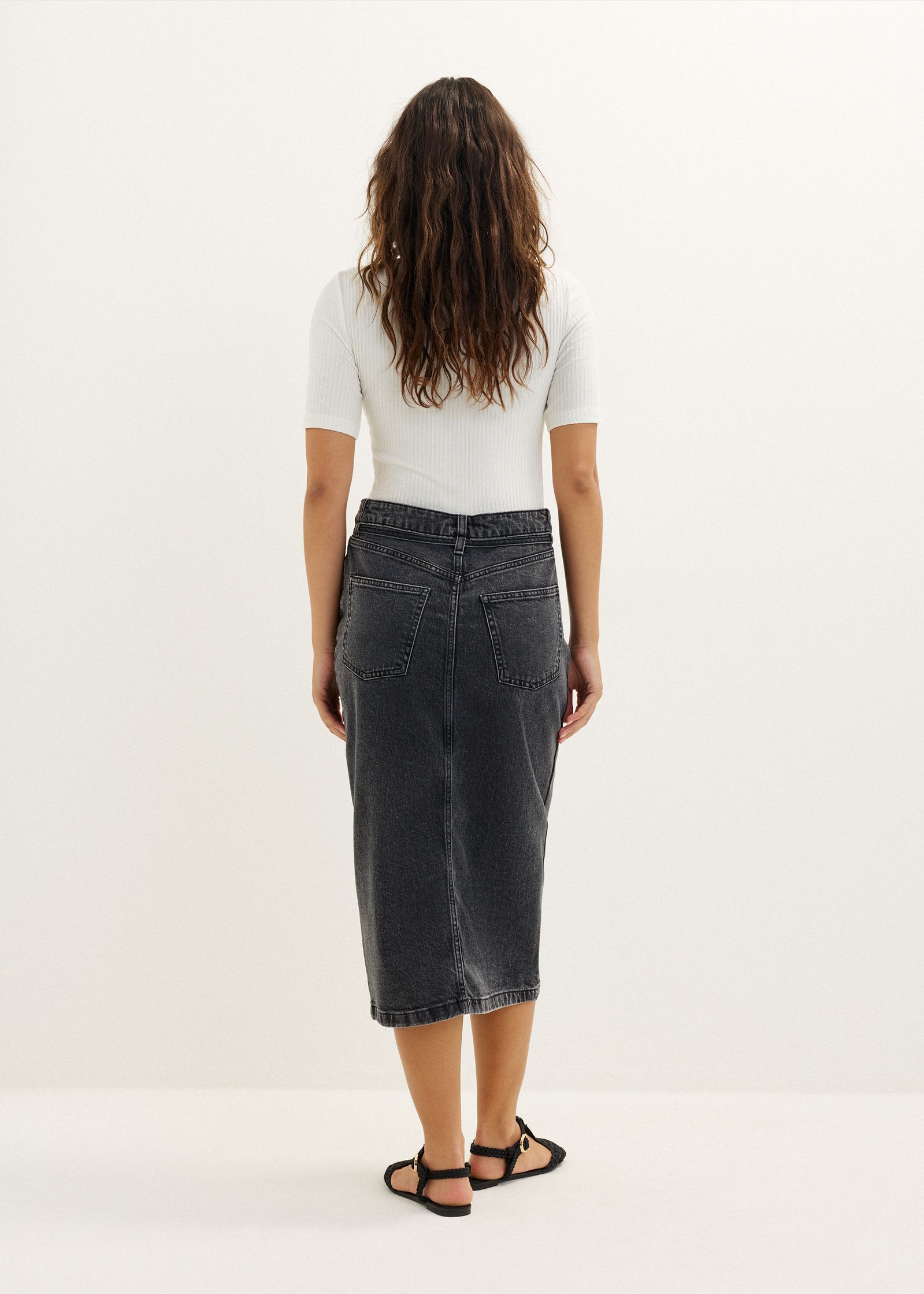 Rib T-shirt met kant