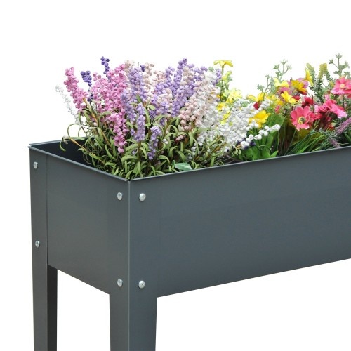 Canteiro elevado para plantas, cinza escuro