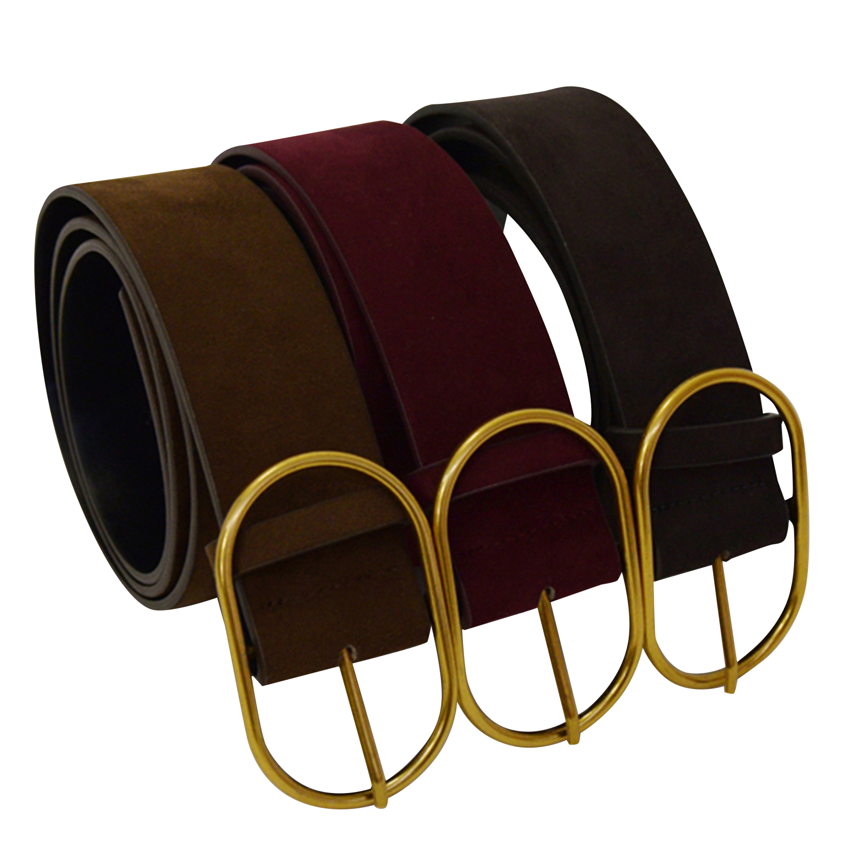 NICETAS - Ceinture en cuir velours | Rouge